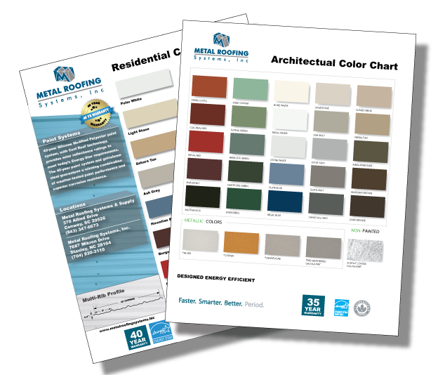 Standing Seam Metal Roof Color Chart